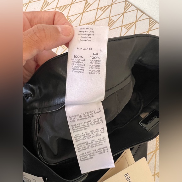 MOTHER High Waisted Tunnel Vision Pleated Wide Leg Faux Leather Pants Size 27 - Picture 11 of 16